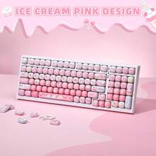 Cute Pink Custom Keycaps, 138 Keys Dye Sub PBT MOG Profile Keycap Set Mechanical Gaming Keyboards (Pink)