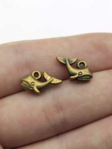 10 件 15x10 毫米（0.59x0.39 英寸）鲨鱼吊坠适用于 DIY 珠宝制作项链钥匙扣手机链手链制作配件手工工艺品制作配件