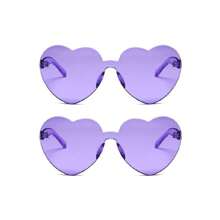 8 pares de gafas con forma de corazón, gafas sin montura de colores brillantes con forma de corazón para fiestas y disfraz para mujeres, en colores neón, forma de corazón, estilo hippie, vintage, de colores mágicos, para fiestas, gafas con forma de corazón de colores claros