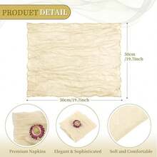 12 Pack Beige Cheesecloth Napkins Fall Thanksgiving Cloth Napkins Set Of 12 Cream Dinner Table Napkins Bulk 21x21 Inches For Thanksgiving Wedding Bridal Shower Baby Shower Xmas Party