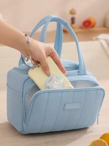 1 szt. Izolowana torba na lunch w kolorze dopaminy, odpowiednia dla uczniów i pracowników biurowych, słodka i miękka, duża pojemność, odpowiednia na pikniki, duża pojemność, wielokrotnego użytku torba na lunch z wodoodporną, przenośną konstrukcją, idealna do szkoły i biura - zachowaj świeżość i smak jedzenia, torba bento, niezbędne rzeczy do szkoły, torba podręczna, przenośna izolowana torba do przechowywania lunchboxów na zewnątrz, letnie torby na żywność na zewnątrz, piknik kuchenny