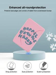 1 件生日快乐字母图案 Kindle NK 11/Kindle Basic/Kindle Paperwhite 5/Kindle 2024 保护套，自动唤醒/睡眠，轻巧便捷，浪漫礼物 - 彩色 - 查看 4