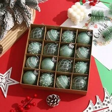 6cm/16pcs Glitter Christmas Balls Set, Suitable For Holiday Parties, Christmas Parties, Scene Decoration, Holiday Decoration, Home Decoration, Holiday Decoration, Party Gifts, Room Decoration, Window Decoration, Bedroom Decoration, Home Decor, Fun Christmas Party Decorations, Merry Christmas, Happy New Year, Christmas Gifts, Christmas Ornaments