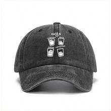 Gorra de béisbol con estampado de tazas de café - Divertida y con iconos de café, disponible en múltiples colores - A - Ver 18