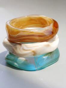 3 件/1 件夸张几何手链套装，百搭珠宝配饰，适合日常佩戴、派对、度假、波西米亚风格 - 幾何手鐲 - 查看 1