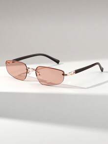 1副女士猫眼无框高品质Y2K百搭街头风时尚眼镜，适合海滩和度假几何形状時尚眼鏡 - 彩色 - 查看 14