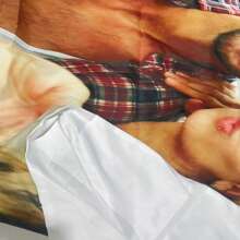 3pcs Customized Bedding Set, Printed Pattern, Polyester Fabric, Suitable For Boys & Girls, Birthday Gift