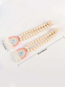 1 Piece Rainbow Magnetic Curtain Strap, Simple And Modern Style, No Drilling Or Installation Required, Cozy Nursery Magnetic Window Decoration Rope Baby Shower Home Decoration Gift, Baby Room Curtain Decoration, Nursery Decoration, Party Decoration, Baby Party Supplies - Multicolor - View 3