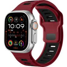 Color Blocking Sport Band Compatible With Apple Watch Ultra Men Women 49mm 46mm 45mm 44mm 42mm 41mm 40mm 38mm, Soft Silicone Strap Solo Loop Wrist Bands Compatible With IWatch Series 10 9 Ultra 2 SE 8 7 6 5 4 3 2 1