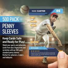 Premium Penny Sleeves For Trading Cards Soft Trading Card Sleeves For Baseball Cards Ultra Clear Plastic Pro Sports Card Sleeve Football MTG Collector Sleeve Standard + Thick Options Available - Clear - View 3