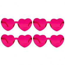 8 pares de gafas con forma de corazón, gafas sin montura de colores brillantes con forma de corazón para fiestas y disfraz para mujeres, en colores neón, forma de corazón, estilo hippie, vintage, de colores mágicos, para fiestas, gafas con forma de corazón de colores claros