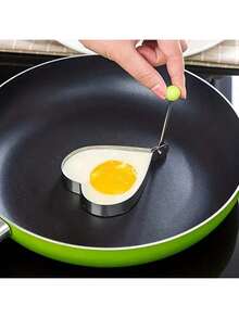 1 件加厚不锈钢心形鸡蛋模具、创意鸡蛋圈模具、不粘易清洗鸡蛋造型器、早餐鸡蛋烹饪工具、厨房 DIY 心形鸡蛋模具、耐热鸡蛋制作器、有助于制作完美的心形煎蛋、厨房烹饪小工具、适用于厨房、烘焙、早餐、午餐鸡蛋制作、厨房配件、厨房必需品、厨房工具、厨房用品、烘焙用品（颜色随机） - 彩色 - 查看 5