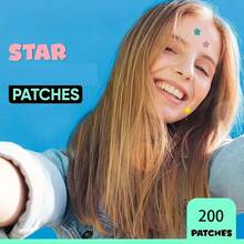 JAYSUING 200pcs Star & Heart-Shaped Hydrocolloid Patches - Fragrance-Free, Alcohol-Free, 24H Invisible  Dots For All Light Beige Types, Emergency Use, Assorted Colors - Red - View 3