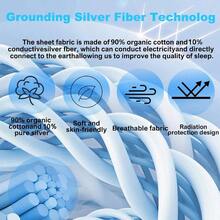 Grounding Sheets King, 90 Organic Cotton+ 0 Pure Silver Fiber, Grounded Bed Sheet Kit, Deep Pocket Grounded Bed Sheet, Relieves Pain - Used For Healthy Sleep Herapy(Gray, King) - 灰色+加大雙人床 - 查看 2