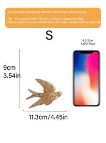 1 Resin Swallow Wall Hanging, Vintage Golden Flying Swallow Home Wall Decoration, For Home, Restaurant, Party, Wedding And Other Places Home Decoration Room Decor Bedroom Decor