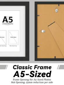 A3/A4/A5 Classic Picture Frames For Wall/Desktop, Matte Black/White/Light Wood Grain, Versatile Document Frame, Faux Wood