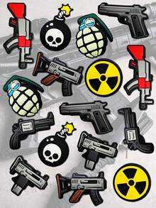 New Cartoon Gun Shaped DIY Slipper Accessories, Men Shoes Buckle Decorative Accessories - Multicolor - View 3
