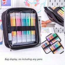 Languo Taschen für Acrylstifte, Gelschreiber, transparente Stiftemappe, einfacher Stil mit mehreren Fächern, große Kapazität, Aufbewahrungstasche für Stifte, Schulmaterial, Schulanfang