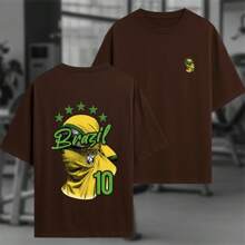 Brazil Premium Mesh Oversized T-Shirt Shirt 10 Brazilian National Team Print Streetwear Fan Style