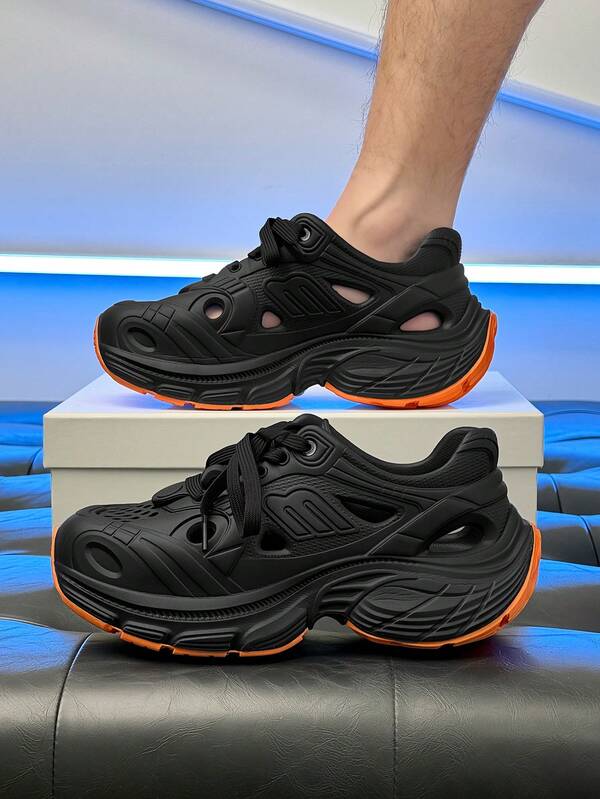 Chaussures de sport décontractées pour hommes de couleur unie, antidérapantes et respirantes. Chaussures d'eau pour l'extérieur avec semelle épaisse et aérée. Sandales de formation et de course fermées pour couples, convenant à toutes les saisons