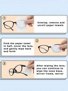 100 piezas de paños desechables para limpiar gafas - Paños limpiadores de lentes y pantallas para gafas, teléfonos y talla grande - Paños de limpieza convenientes e higiénicos, herramientas limpiadoras de gafas