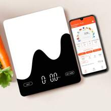 Báscula de cocina inteligente con calculadora nutricional, aplicación gratuita con seguimiento de 30 nutrientes, calorías, proteínas, peso digital en gramos y onzas para pérdida de peso, recargable, 22 libras