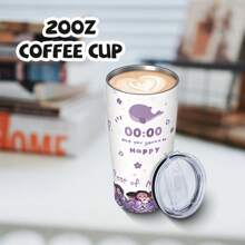 40oz/20oz Isolierte Edelstahl Wasserflasche mit Griff & Strohhalm - Koreanischer "Wal" Design Vakuumflasche für Outdoor, Reisen, Schule | Perfektes Geschenk für Kpop Fans, Valentinstag Präsent