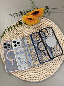 GALLAPLE Blue & White Botanical Print Magnetic Phone Case, Minimalist Scandinavian Inspired,Durable And Dirt-Resistant Material With Wireless Charging Design,Compatible With IphoneX/XS/XSMAX/11/11pro/11promax/12/12pro/12promax/13/13pro/13promax/14/14plus/14pro/14promax/15/15plus/15pro/15promax/16/16plus/16pro/16promax - 黑色 - 查看 9
