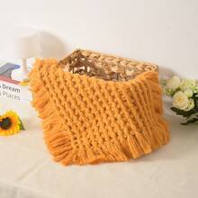Newborn Photography Props Mohair Handmade Crochet Square Petal Decor Mat - Multicolor - View 9