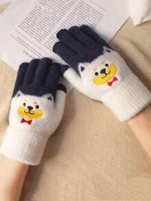 Damskie rękawiczki dzianinowe, śliczne, grube, ciepłe rękawiczki dzianinowe dla uczniów, odpowiednie do aktywności na świeżym powietrzu, takich jak jazda na rowerze czy wędrówki zimą