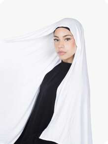 1件装女士经典纯色长披肩，优雅休闲流苏围巾，优质针织莫代尔面料，头巾式头巾，适合日常生活、旅行和聚会等场合。