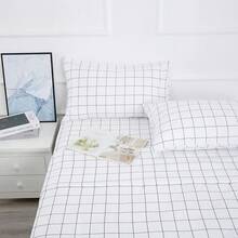 Best Season 4 Piece Bed Sheet Set - Full Size - Soft Microfiber Bedding Sheet Set, Deep Pocket, Stain, Fade & Wrinkle Resistant (Plaid Black & White), Luxury Comfortable - 白色格子呢 - 查看 2