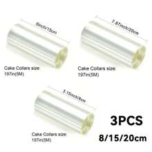 1Roll/2Rolls Acetate Roll Cake Collar, Clear Cake Decorating Strips, 5/10m Length For Baking Surrounding Edge Decorating
