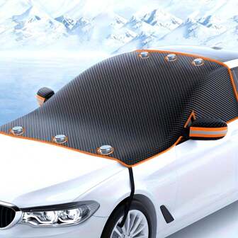 Auto zonnescherm voor voorruit | Sneeuw-/zonbeschermingshoes (met bevestigingsgespen) | Voorruit ijs-/sneeuwhoes | Oxford doek | Auto voorruitbeschermer | Veilig passende waterdichte antivrieshoes | Zonneschermbeschermer All-Weather Winter/Summer Auto voorruit | Winter sneeuwhoes