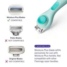 Flamingo Moisture Plus Women'S Razor Set - Razor Handle, 4 Blade Refills, Shower Holder - Fig - 海泡石 - 查看 2