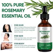 ECO FINEST 100% 纯天然迷迭香精油，用于护发、护肤、面部，包括发尾分叉