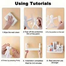 Modern Plastic Wall Mounted Shelf With Humanoid Graphics, Suitable For Kitchen Or Bathroom Storage, Shelf Modern Plastic Wall Mounted Humanoid Design Bookshelf - Multi-Layer Storage Rack, Suitable For Bathroom, Kitchen And Home Decoration