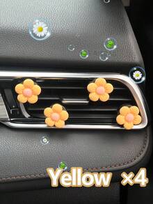 4 pièces Diffuseur de parfum pour aération de voiture en forme de fleur mignonne, décoration intérieure de voiture personnalisée, style de déesse - A - Voir 9