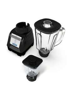 Combo Licuadora Bartech 750 Watts 10 velocidades vaso vidrio 2 lts. con vaso plastico procesador de 750 ml Negro - Negro - Ver 5