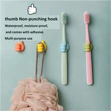Thumb Hook Hub, Creative And Cute Data Cable Storage And Cable Organizer, Desktop Tidy-Up, Thumb Sticky Hook - White - View 4