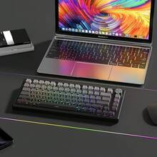 Womier PBT Keycap Sets Black, Gradient Double Shot Keycaps 60 75 Percent, Translucent Keycaps, Side Printed, Cherry Profile For Mechanical Gaming Keyboards (Only Keycaps) - 深灰色 - 查看 6