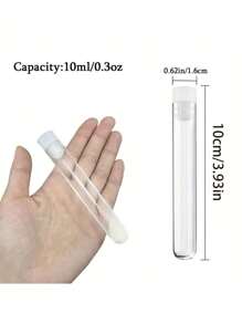 10pcs Halloween Party Transparent Plastic Test Tubes With Caps, Red Liquid Containers, Unbreakable, Suitable For Vampire Party, Science Experiments, Party Decorations, Candy Storage, Role Play