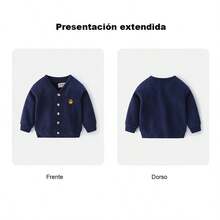 Prendas de punto para niños para hombres y mujeres, tops infantiles casuales de moda - Azul Marino - Ver 10