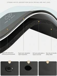 1 pieza Alfombra de baño de gel de sílice, diseño creativo de alfombra de piso, alfombra con tema de patchwork a cuadros, adecuada para dormitorio, sala de estar, estudio, cocina, comedor y baño, de secado rápido y fácil de limpiar