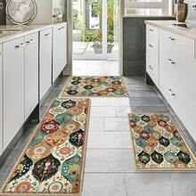 Boho 3 Piece Kitchen Rug Set Washable Non Slip Kitchen Mats For Floor Decorative Bohemian Kitchen Rugs And Runners Floor Mat For Hallway Laundry Room Sink - 20"x32"+24"x35"+20"x60"+colorful - View 2