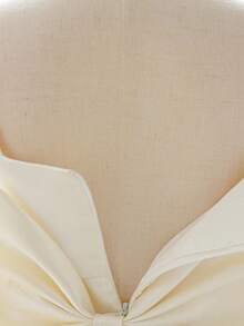 优雅缎面蝴蝶结后背花童礼服，适合生日派对、学校舞会等场合，不含头饰 - 香檳色 - 查看 9