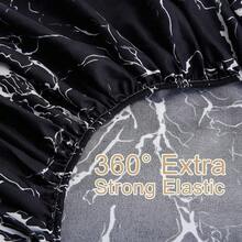 Best Season 4 Piece Bed Sheet Set - Full Size - Soft Microfiber Bedding Sheet Set, Deep Pocket, Stain, Fade & Wrinkle Resistant (Plaid Black & White), Luxury Comfortable - Đá cẩm thạch đen - Xem 2
