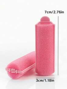 6/8个装软泡沫卷发器 - 轻松居家造型，无需加热，适合所有发质，粉色懒人海绵卷发器