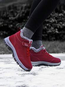 Women's Winter Fashion Versatile Non-Slip Durable Comfortable Warm Casual Snow Boots, Plus Size Women's Snow Boots - Comfortable Warm Winter Boots, Thermal Lined, Thick Sole Outdoor Hiking High-Top Boots