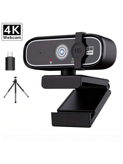 4K/2K/1080P USB Webcam Auto Focus, Privacy Cover, Plug Play Camera PC/Laptop, Zoom, Streaming, Remote Work